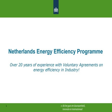 Netherlands energy efficiency programme