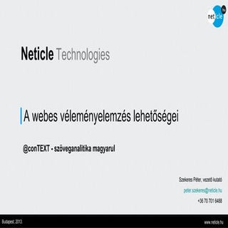 Neticle - A webes véleményelemzés l...