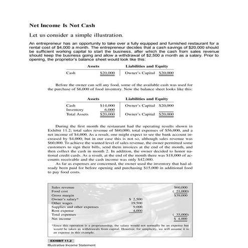 Net income is not cash