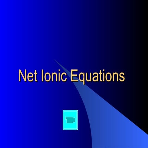 Net ionic equations