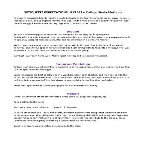 Netiquette Presentation | PDF