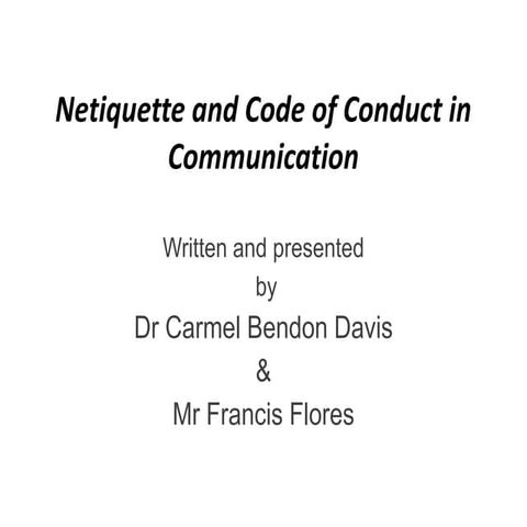 Netiquette and code of conduct in communication
