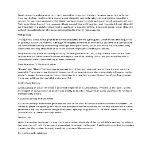 Netiquettes