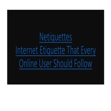 Netiquettes