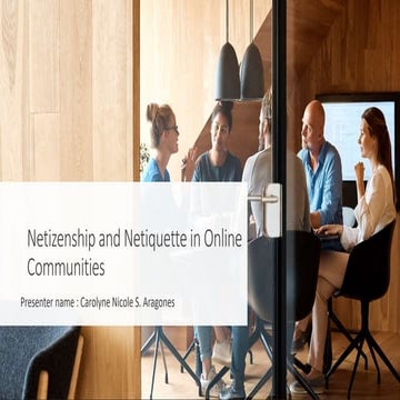 Netizenship and Netiquette in Online Communities