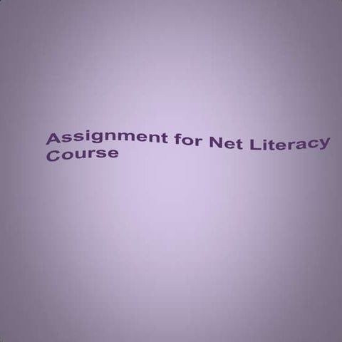 Net literacy