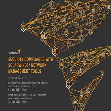 Federal Webinar: Security Compliance with SolarWinds Network Management Tools