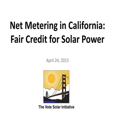 Net metering -- Vote Solar presentation by Susannah Churchill