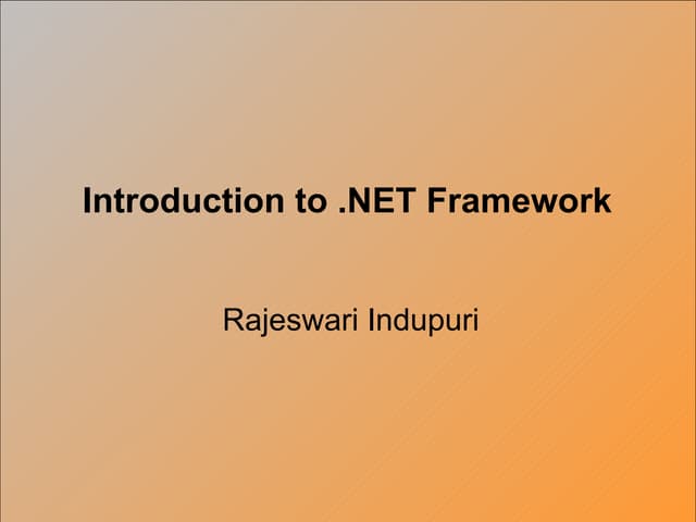 .Net Overview