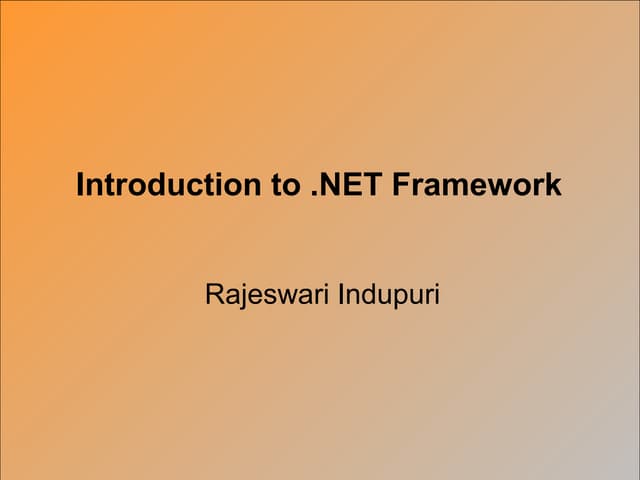 .Net overview