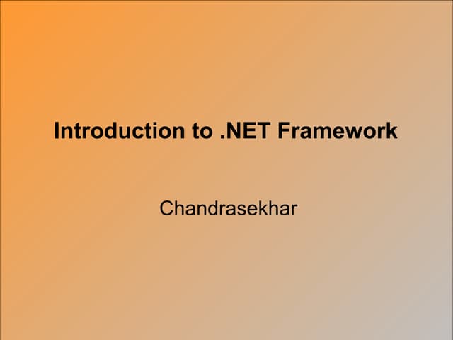 DOT Net overview