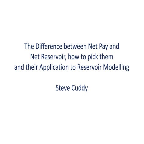 Net pay and Net reservoir 