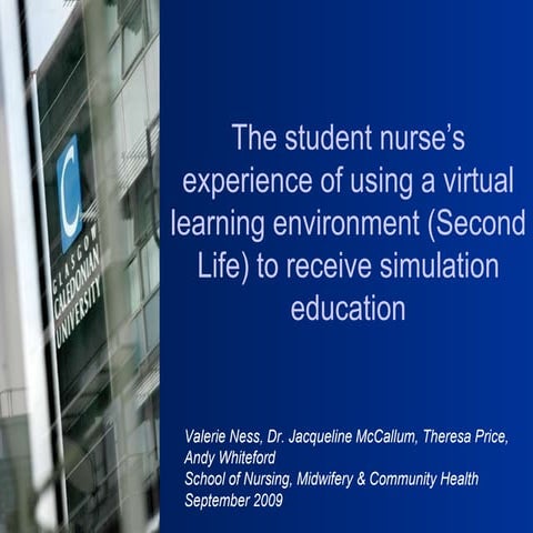 The student nurse’s experience of using a virtual learning environment (Secon...