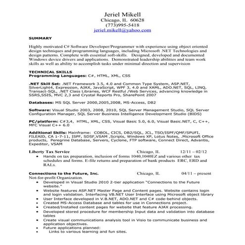 .Net Prgmr Resume2012