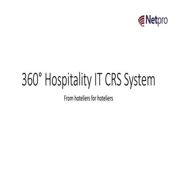 360° Hospitality Central Reservation System