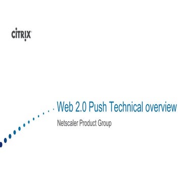 NetScaler Web2.0 Push Technology Overview