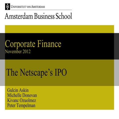 Netscape IPO - Harvard Business Case
