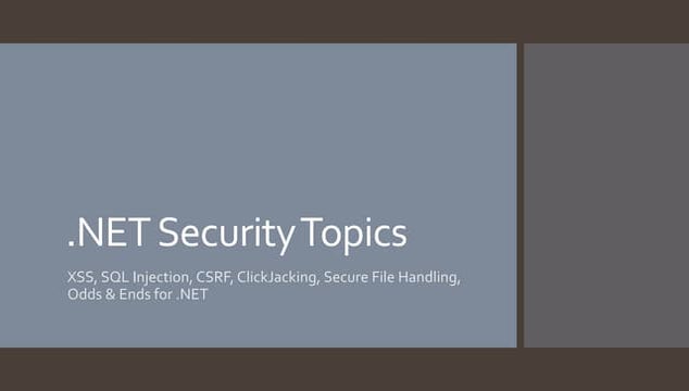 .NET Security Topics