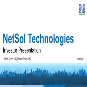 NetSol Investor Presentation 