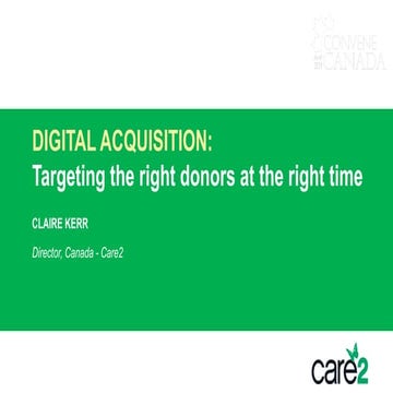 Net2 Toronto: Digital Donor Acquisition — Tips, Tricks, Pitfalls & Problem-Solving