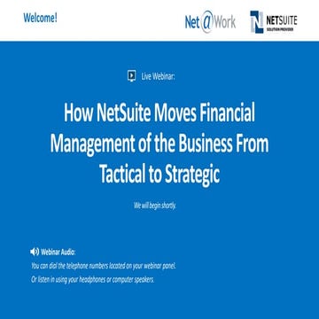 How NetSuite Moves Financial Management of the Business From Tactical to Stra...