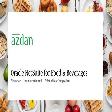 NetSuite for food and beverages - Azdan NetSuite Partner in UAE