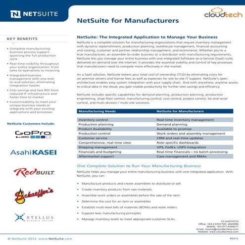 NetSuite for Manufacturers