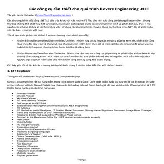 Các công cụ cần thiết cho quá trình...