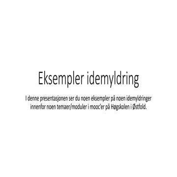 Nettped idemyldring moduler
