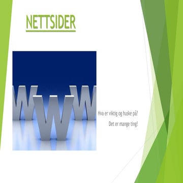 Hvordan skal et nettsted se ut?