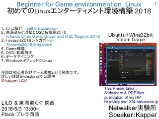 初めてのLinuxエンターティメント環境構築 2018 ＃東海道らぐ