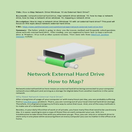 Network external hard drive
