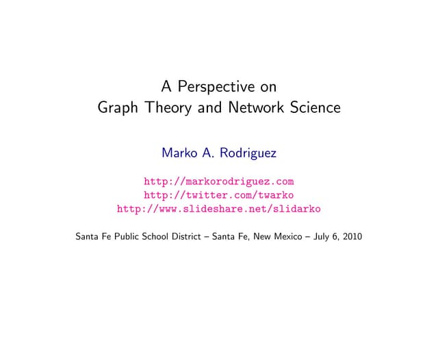 A Perspective on Graph Theory and Network Science