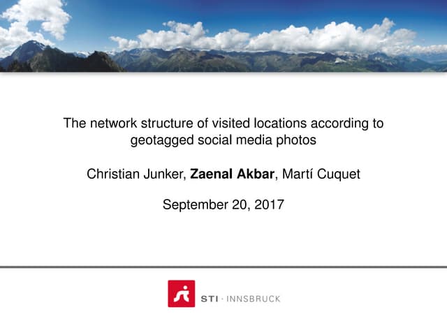 The network structure of visited locations according to geotagged social medi...