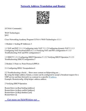Network Address Translation And Router