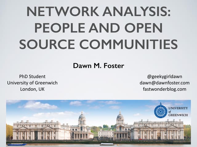Network analysis: People and open source communities