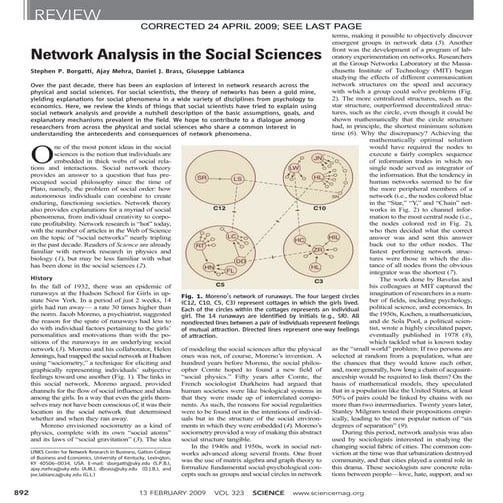 Network analysis in the social sciences