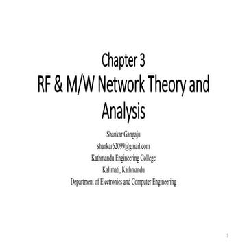 Network analysis of rf and microwave circuits
