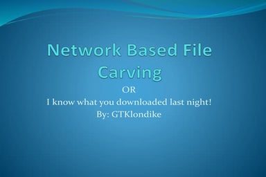 Network based file carving