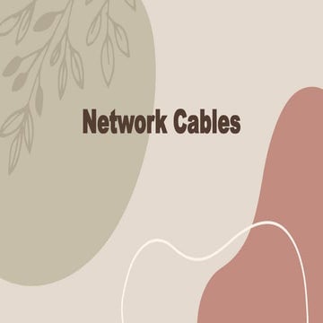 Network Cables  in computer networks for AI