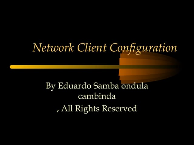 Network client configuration