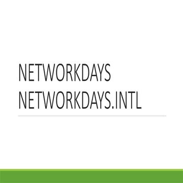 How to calculate network days in powerbi | PPTX