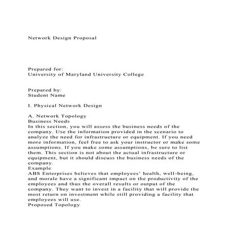 Network Design ProposalPrepared forUniversity of .docx