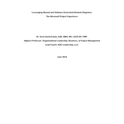 Network Diagrams' Manual vs Software Fundamentals