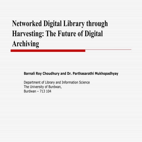 Networked digital library through harvesting