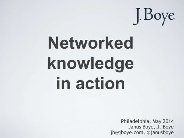 Networked knowledge in action - #jboye14 Philadelphia tutorial