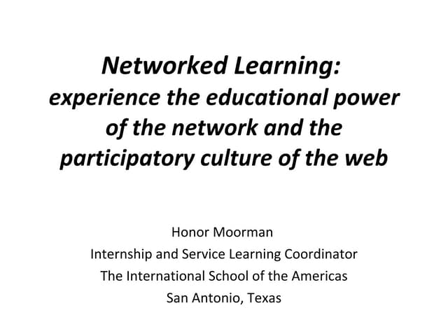 Networked Learning