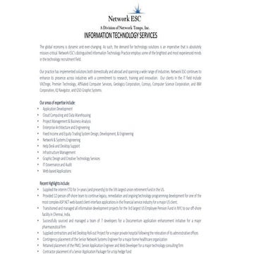 Network ESC -  IT & Technical Recruiting