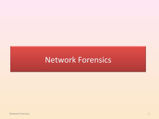 Network forensics1