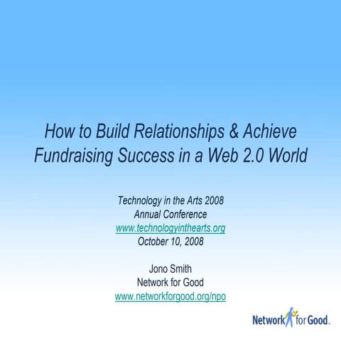 How to Build Relationship and Achieve Fundraising Success in a Web 2.0 World